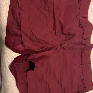 Wine red shorts and blue shorts